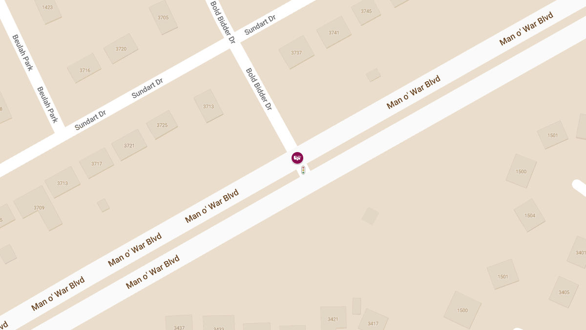 Injury Collision at Man O' War Blvd & Bold Bidder Dr