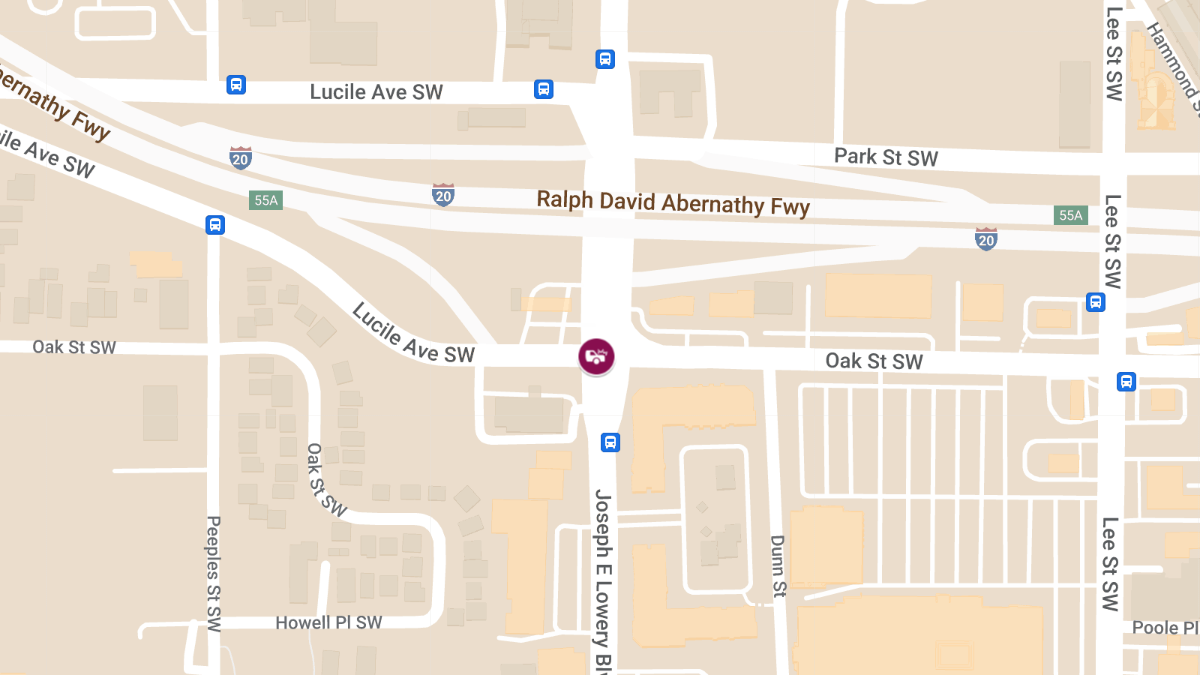 Injury Collision at Oak St SW & Joseph E Lowery Blvd SW
