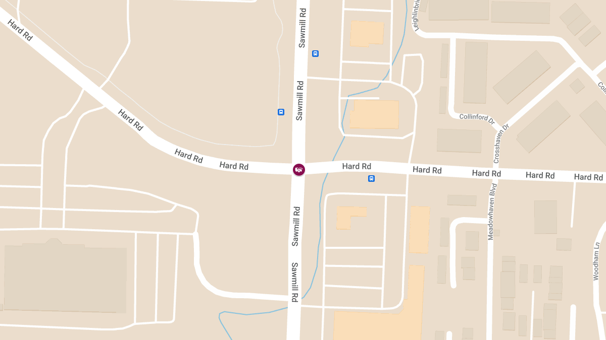 Injury Collision at Sawmill Rd & Hard Rd