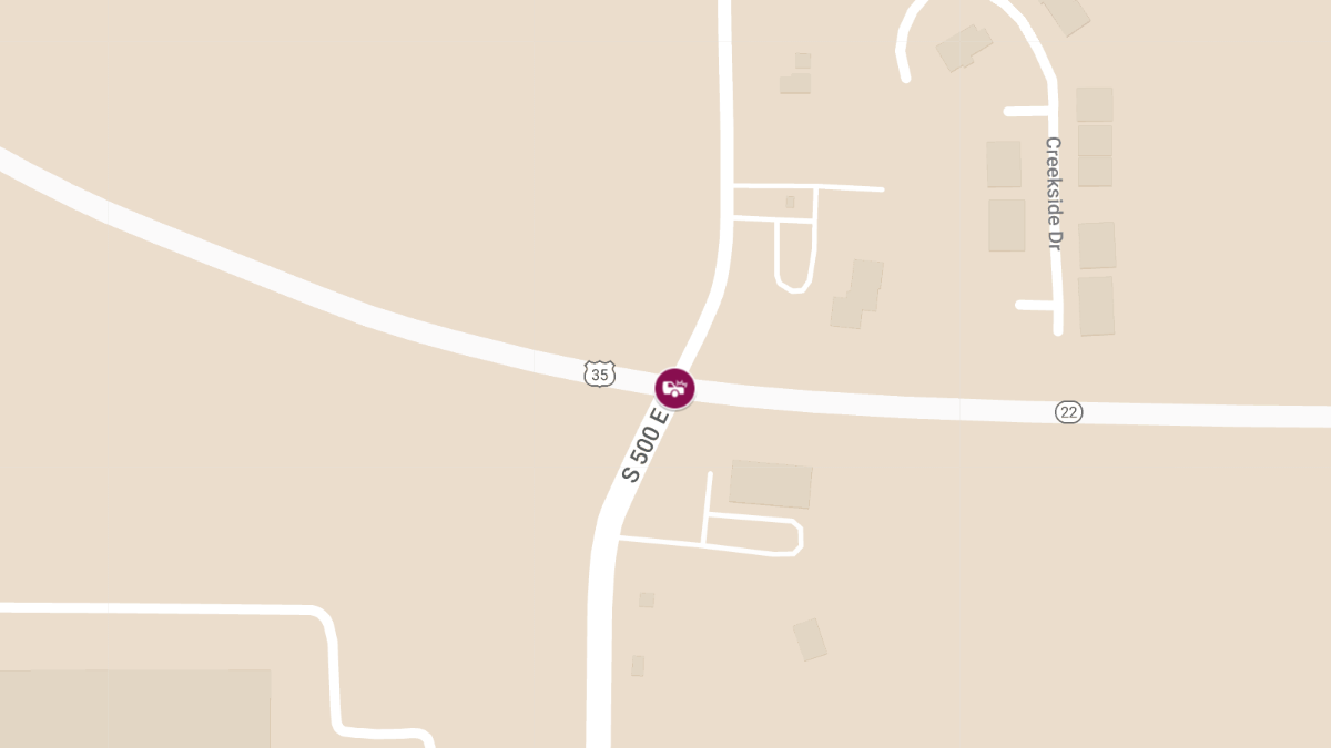 Injury Collision at St Rd 22 and 500 East