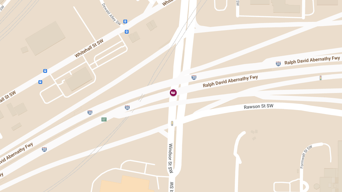 Injury Collision at Windsor St SW & I-20 W