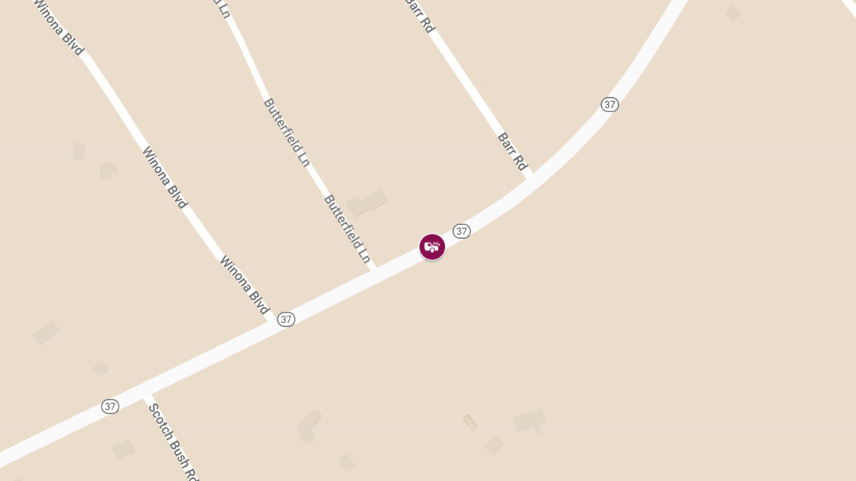 Injury Collision on Hwy 37 South of Butterfield