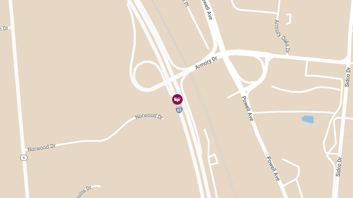 Injury Collision on I-65 S Between I-440 Split and Armory Dr