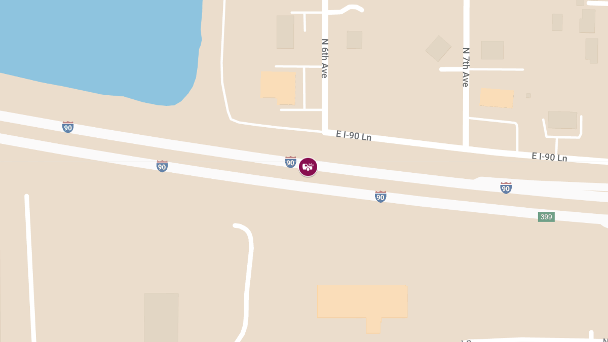 Injury Collision on I-90 near MM 78