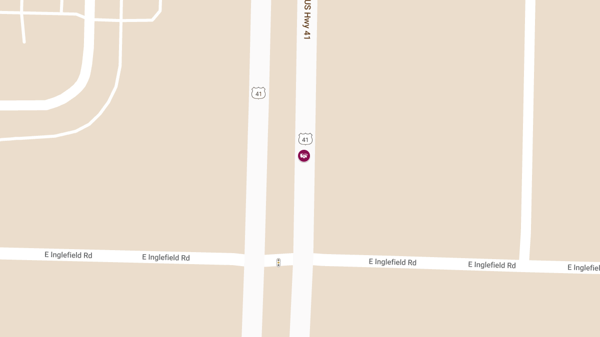 Injury Collision on NB Hwy 41 North of Inglefield Rd