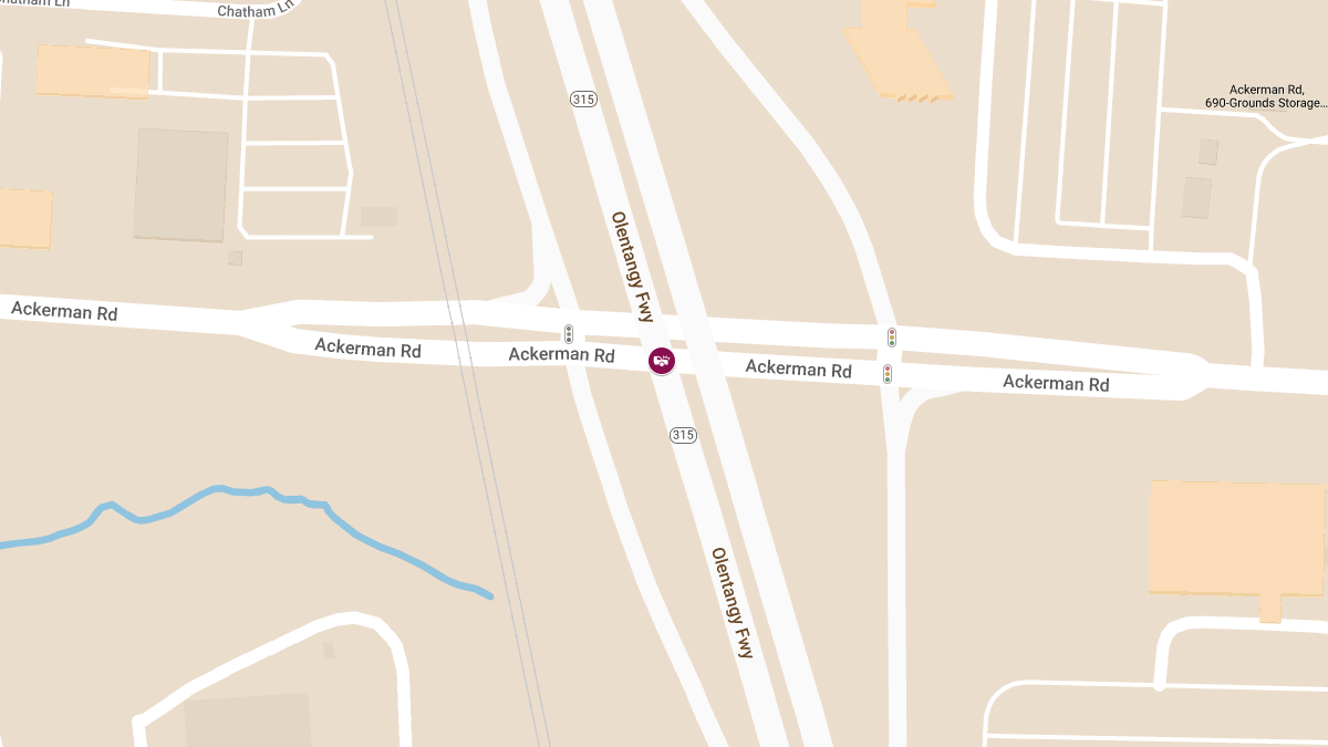 Injury Collision on OH-315 Southbound at Ackerman Rd