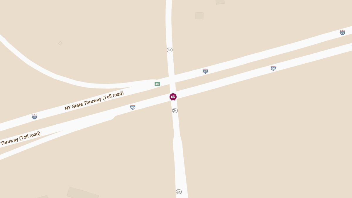 Injury Crash Blocks All WB Lanes on I-90 at Rte 34Exit 40