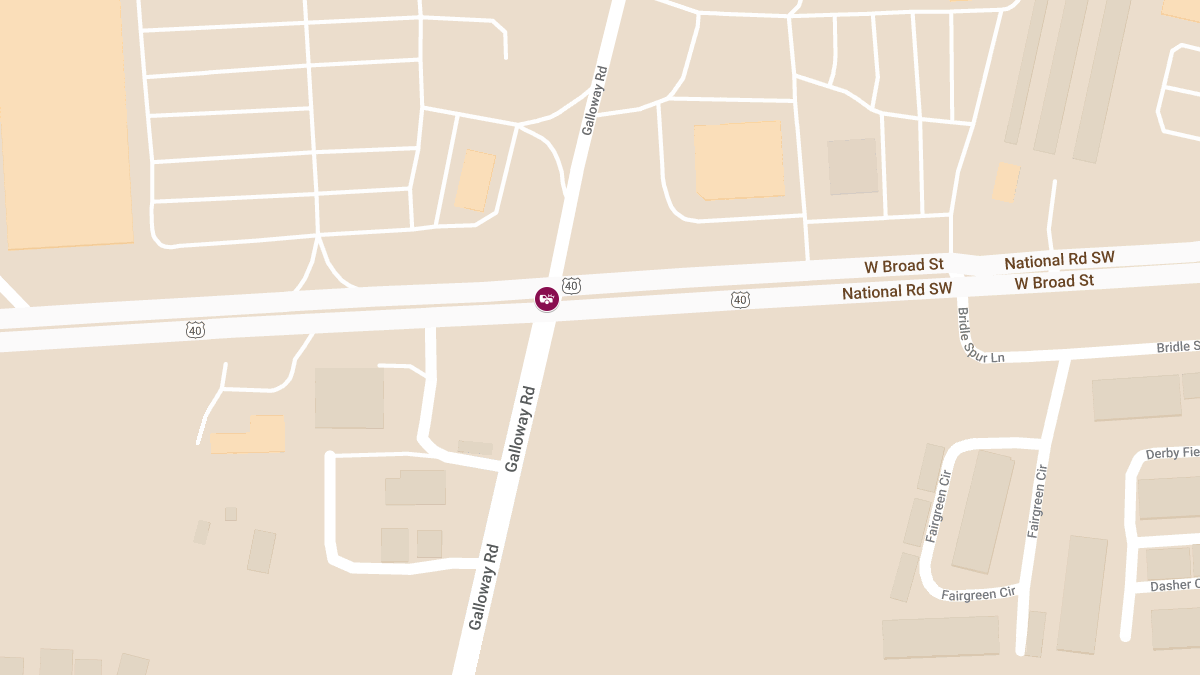 Injury Crash Blocks Lanes on W Broad St at Galloway Rd