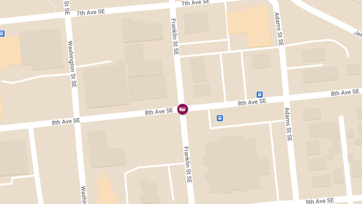 Injury Crash Blocks Road at 8th Ave SE & Franklin St