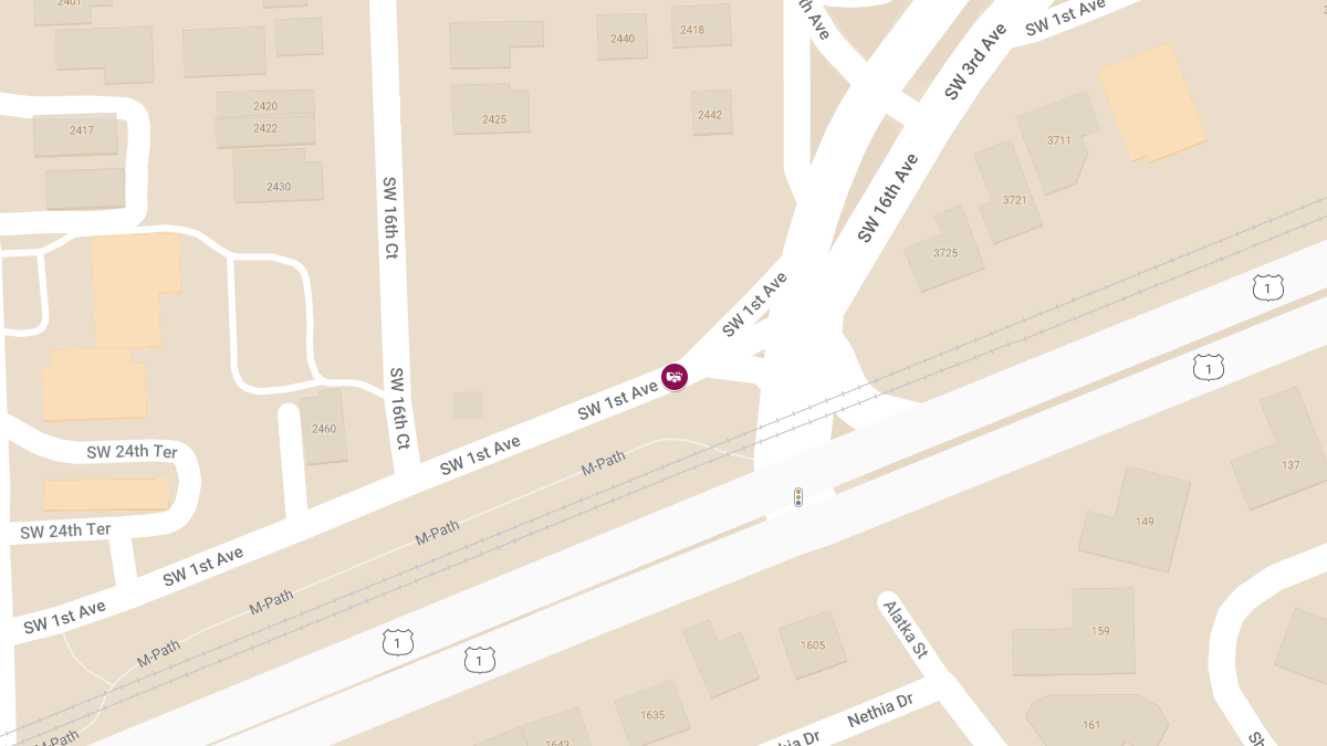 Injury Crash Reported at 3725 SW 1st Ave