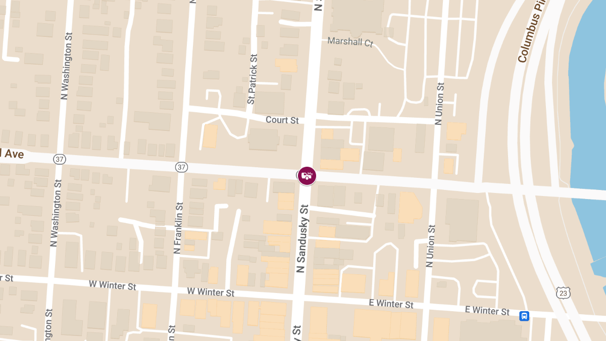 Injury Crash Reported at E Central Ave & N Sandusky St