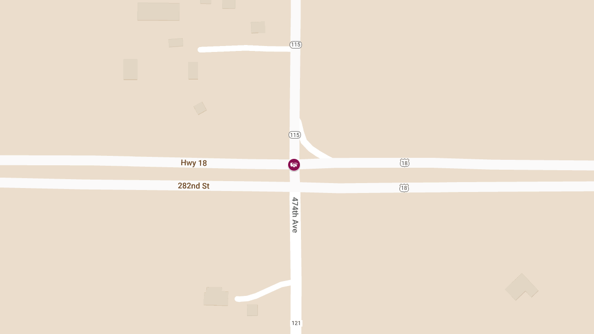 Injury Crash Reported at US Hwy 18 & SD Hwy 115