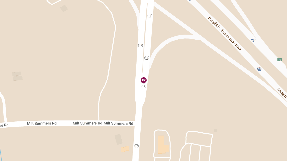 Injury Crash Reported on I-70 Eastbound at Route 17