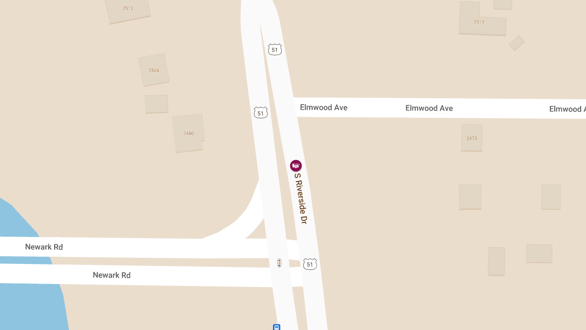 Injury Crash Reported on Riverside Dr, Vehicle in Ditch
