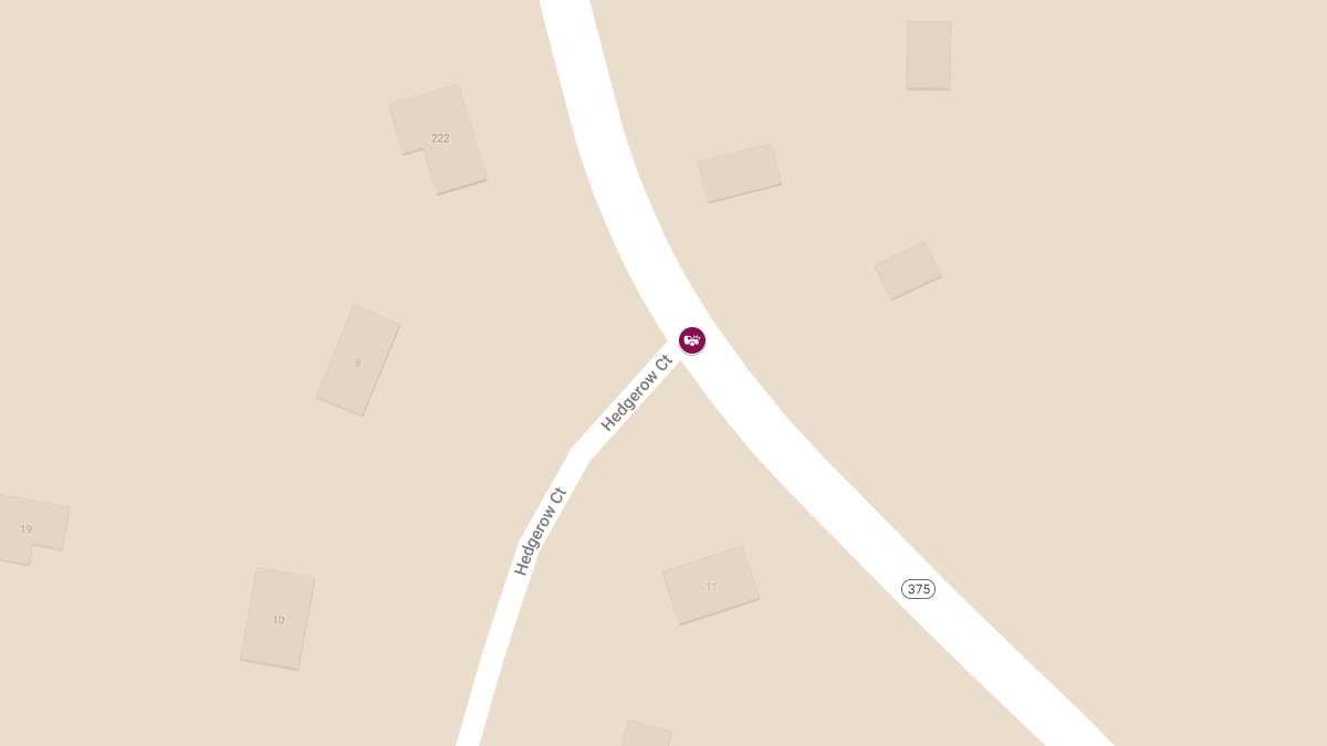 Injury Crash Reported on Rte 375 at Hedgerow Ct