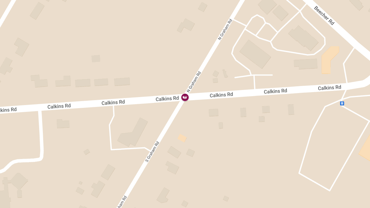 Injury Crash at Calkins Rd & N Graham Rd