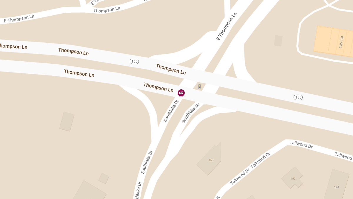 Injury Crash at E Thompson Ln & Southlake Dr