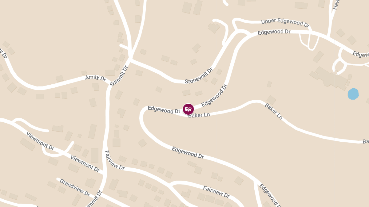 Injury Crash at Edgewood Dr and Baker Ln