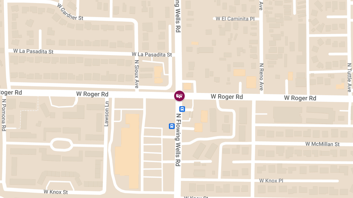 Injury Crash at Flowing Wells Rd and Roger Rd