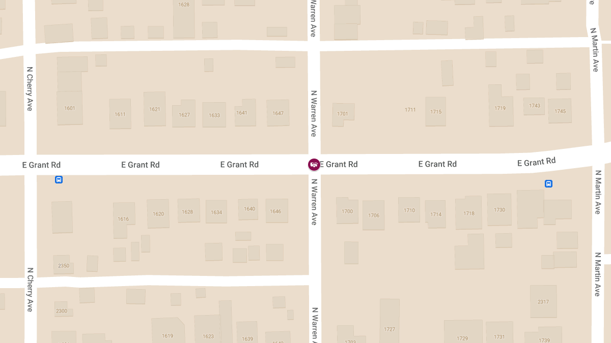Injury Crash on E Grant Rd at N Warren Ave