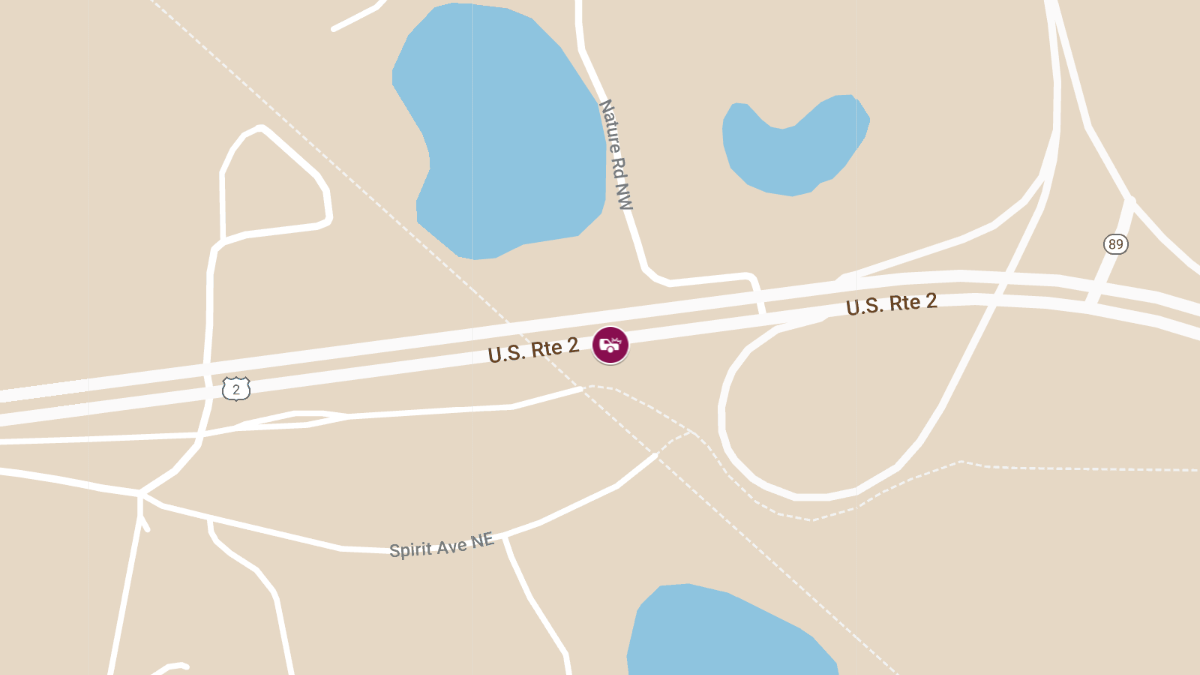 Injury Crash on Highway 2 Near Mile Marker 110