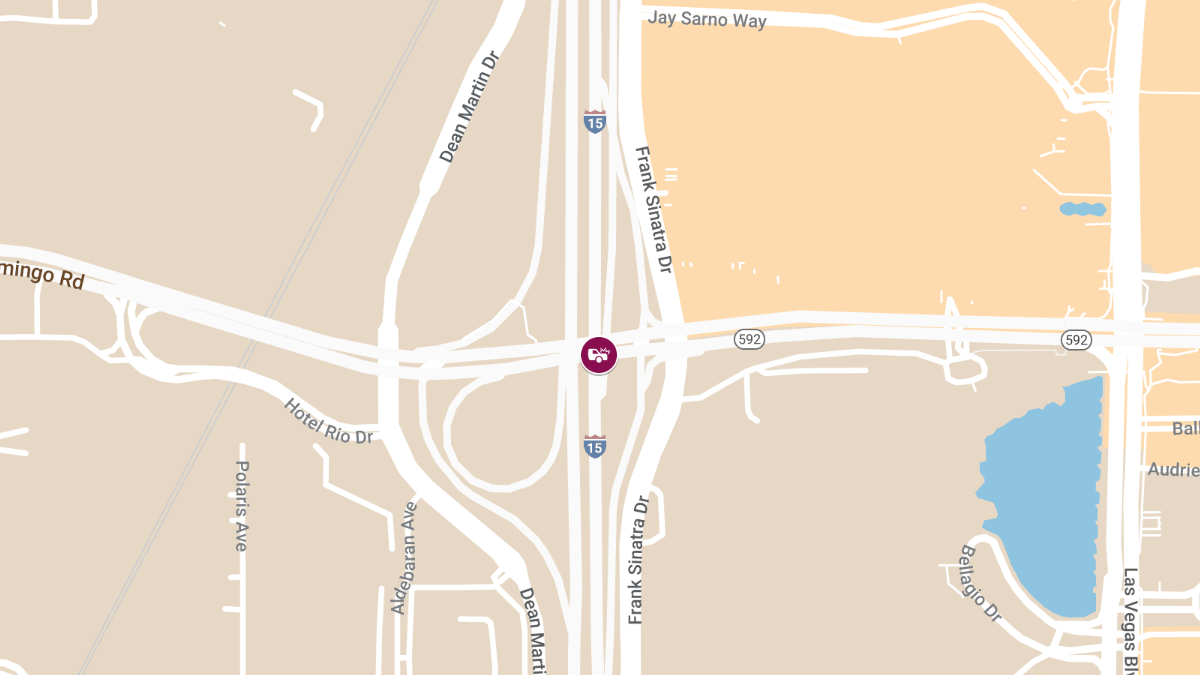 Injury Crash on I-15 Southbound at W Flamingo Rd