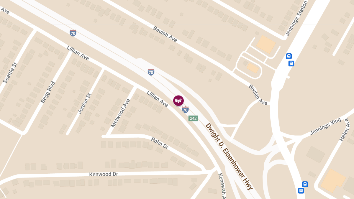 Injury Crash on I-70 Near Jennings Station Rd
