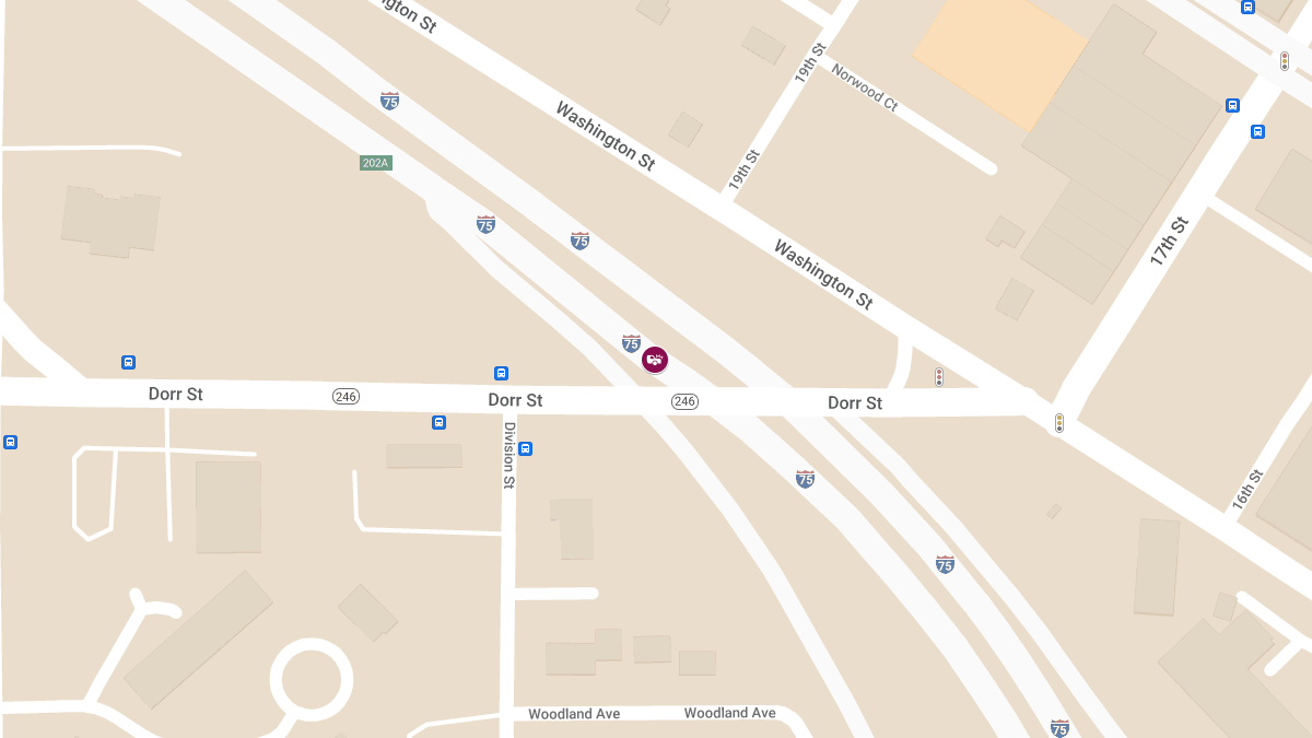 Injury Crash on I-75 North Near Washington St