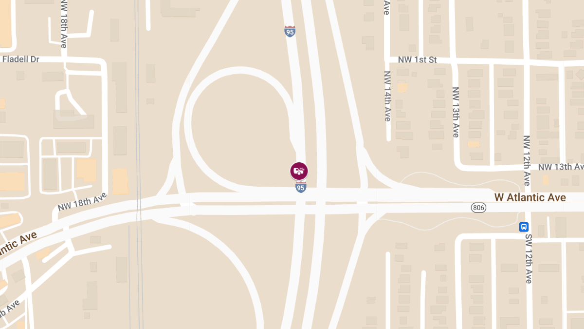 Injury Crash on I-95 NB Near Atlantic Ave