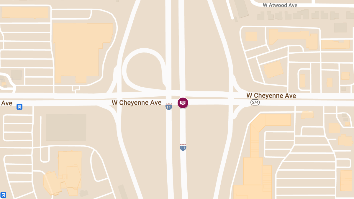 Injury Crash on IR-11 N at Cheyenne Ave