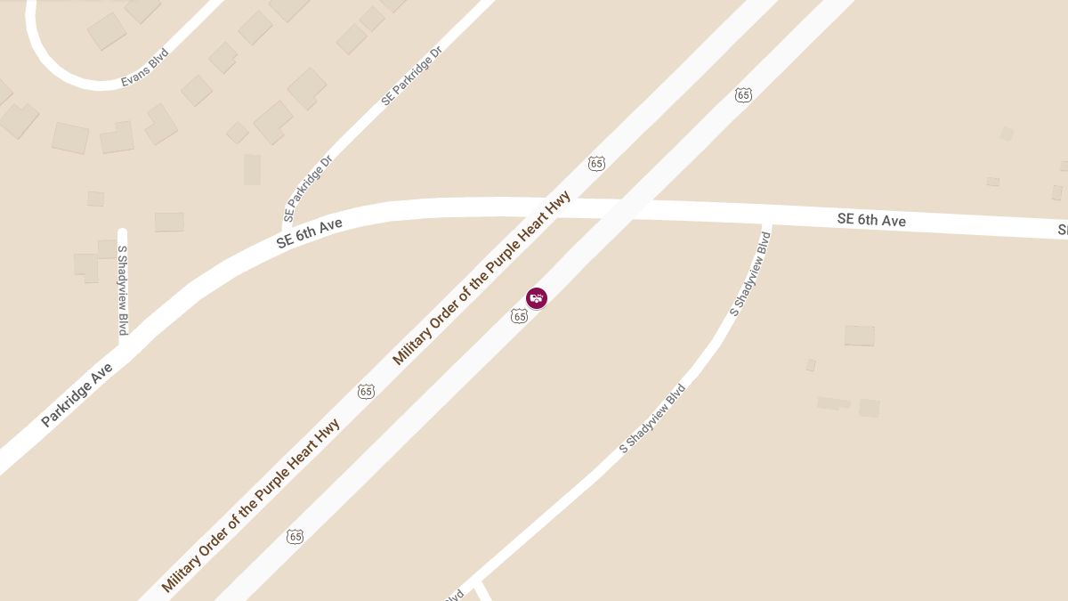 Injury Crash on NB Hwy 65 near MM77