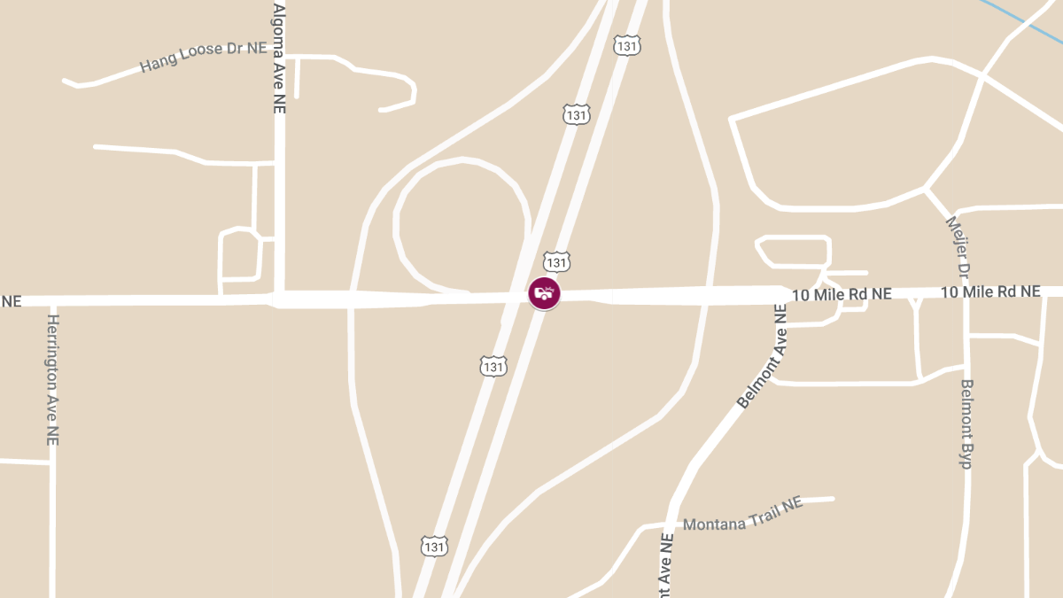 Injury Crash on SB US-131 at 10 Mile Rd