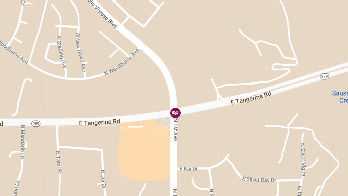 Injury Crash on Tangerine Rd at Rancho Vistoso Blvd/1st Ave