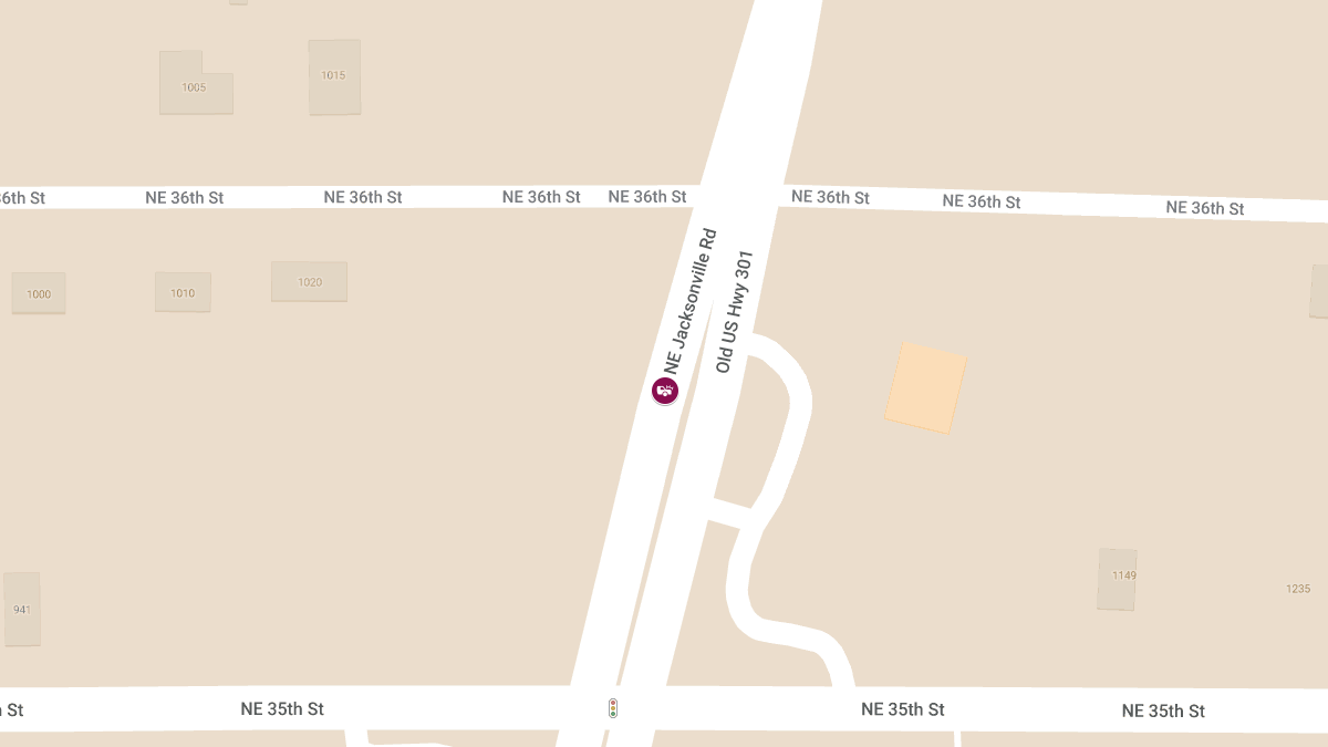 Injury Crash with Roadblock on NE Jacksonville Rd Near NE 35th St