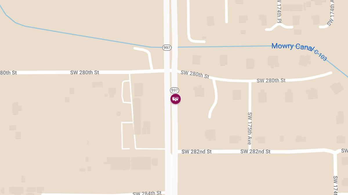 Injury Crash with Roadblock on SW 177th Ave Near SW 280th St