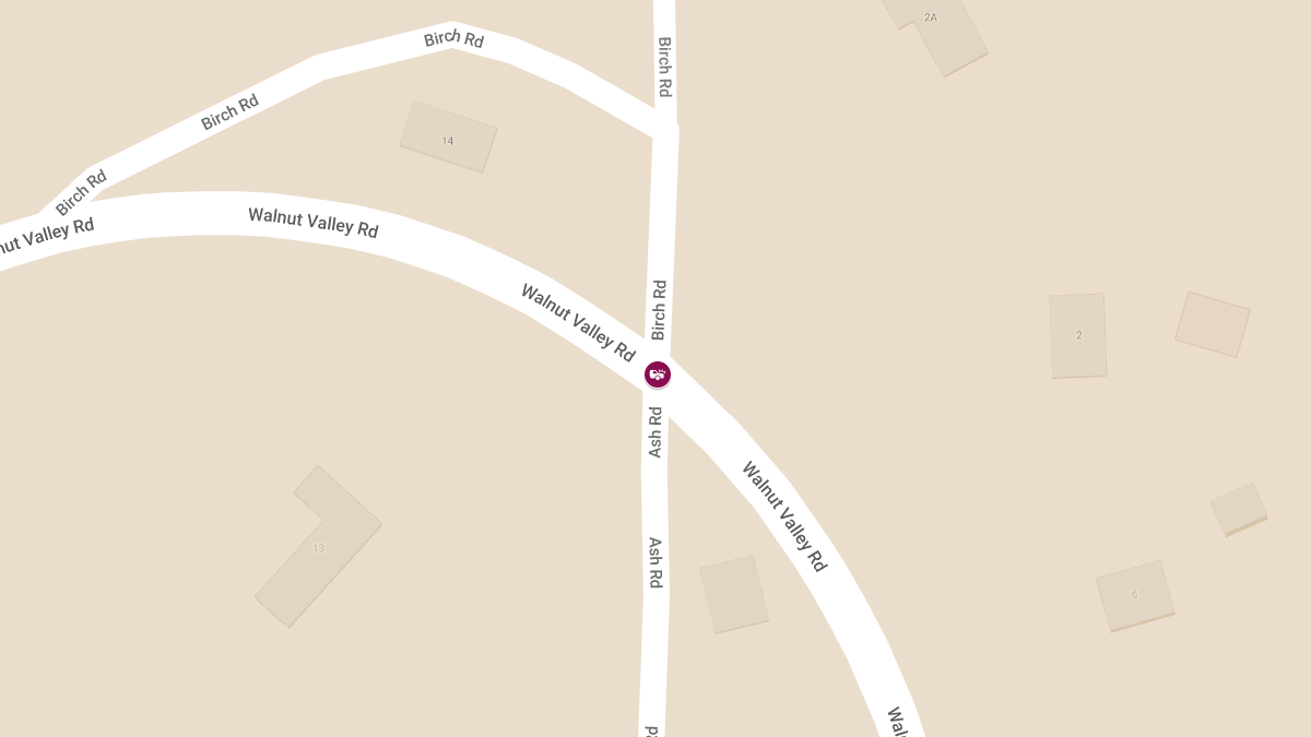 Injury Reported in Crash at Walnut Valley Rd & Birch Rd