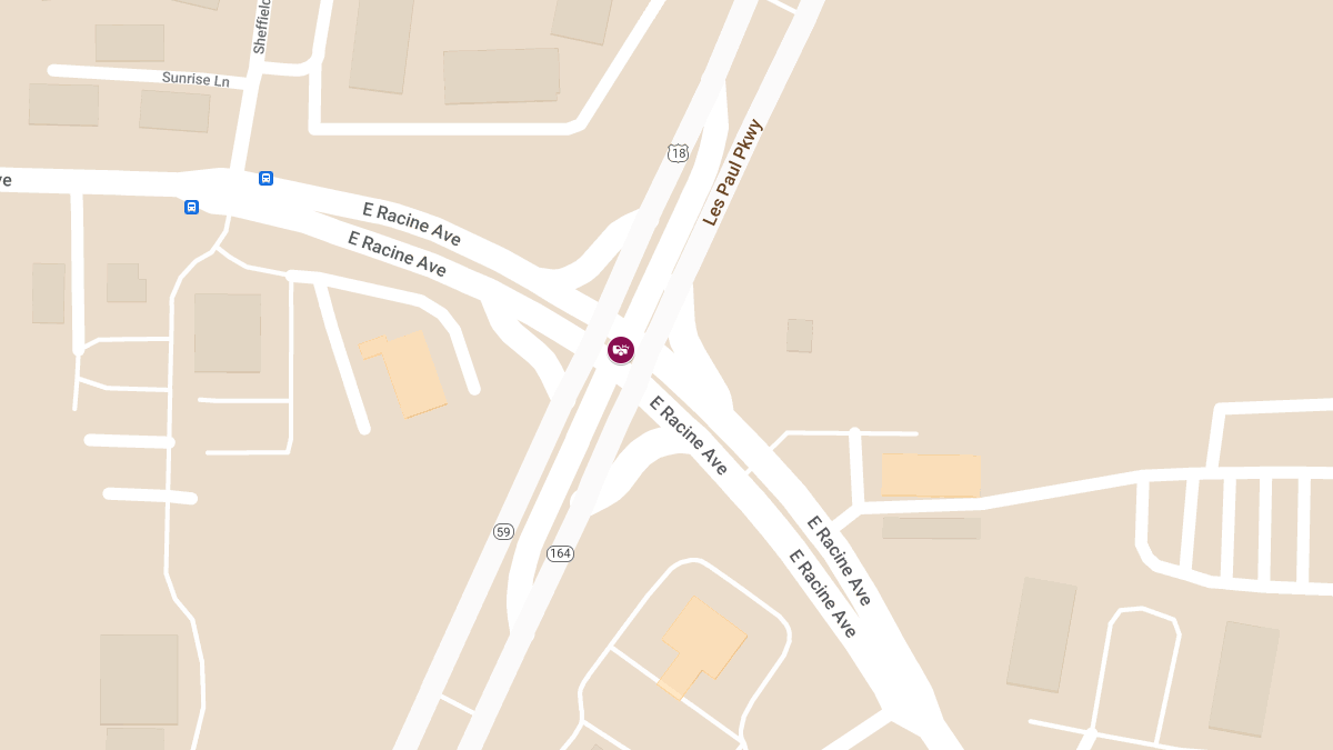 Injury Reported in Two-Vehicle Crash at Racine Ave & Les Paul Pkwy