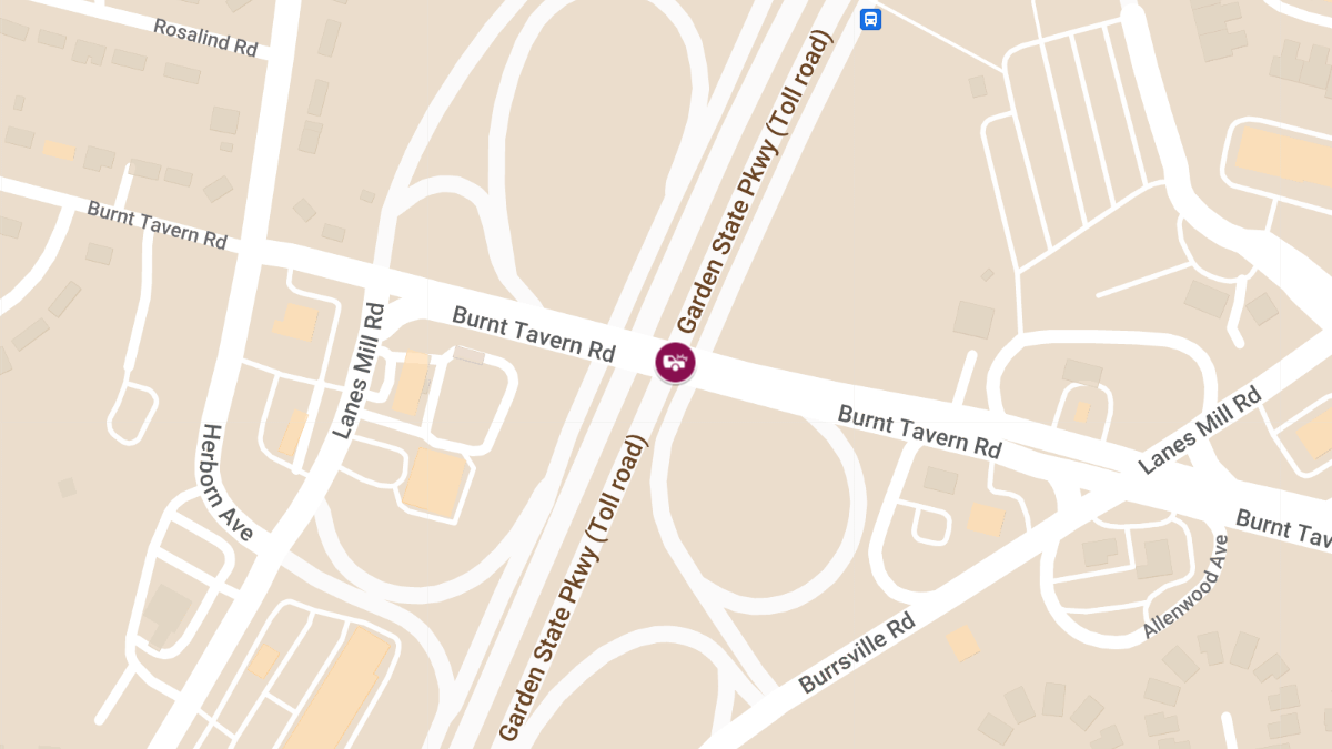 Major Accident on Garden State Parkway Southbound Ramp at Burnt Tavern Rd