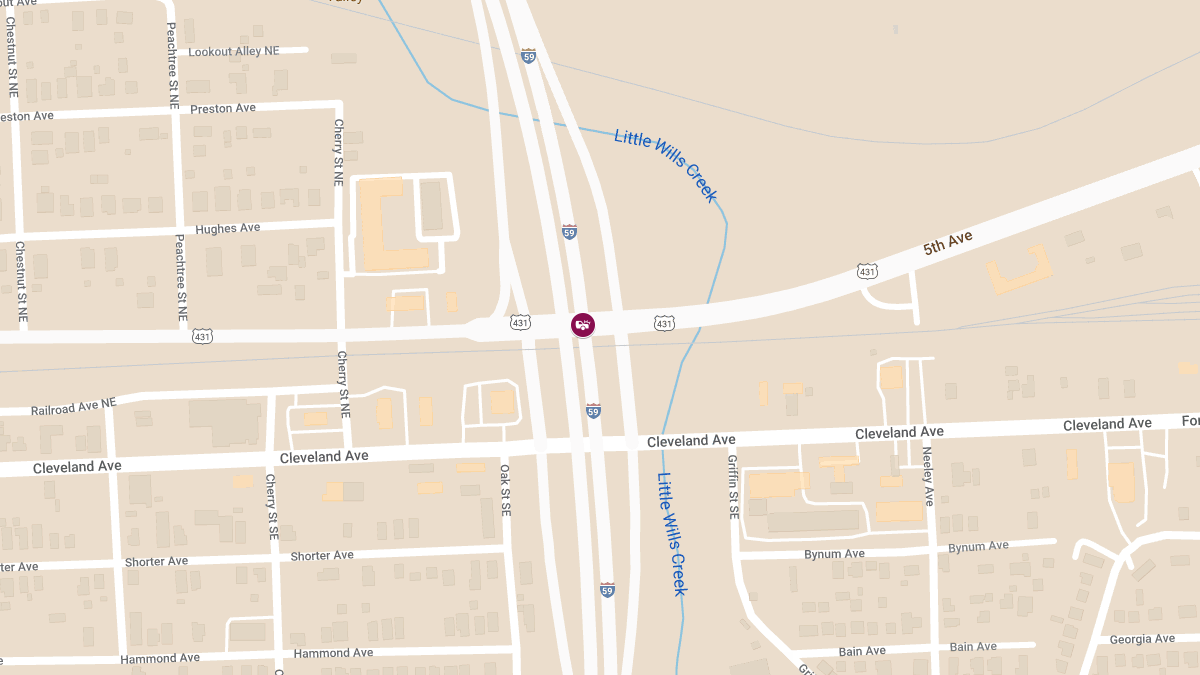 Major Crash Cleared on I-59 at US-431