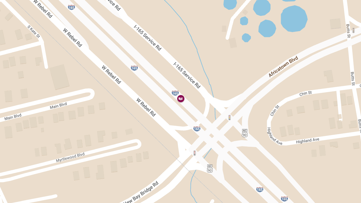 Major Crash Closes I-165 Southbound Near I-65 at Exit 1
