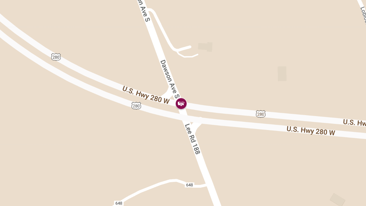 Major Crash Closes US-280 at Milepost 94.71 and Lee Rd 188