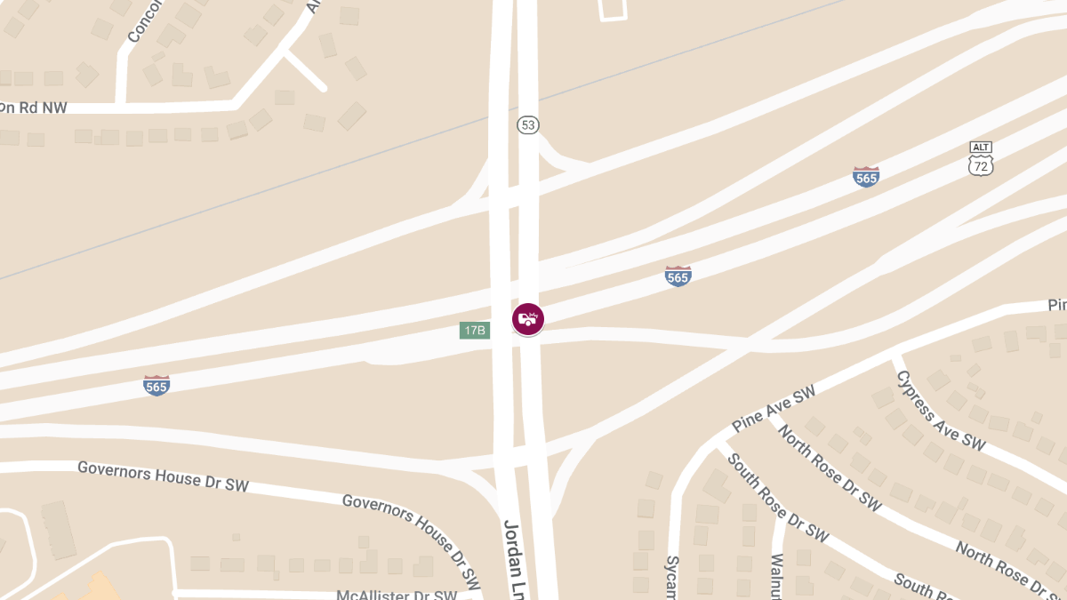 Major Crash on AL-53 SB at I-65