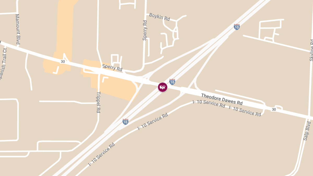 Major Crash on I-10 EB at Exit 13 Theodore Dawes Rd Causes Delays