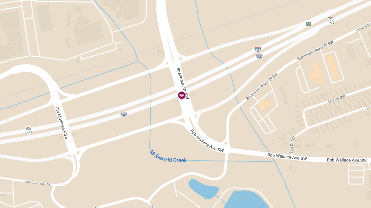 Major Crash on I-565 EB Near MP 16.5 at Sparkman Dr