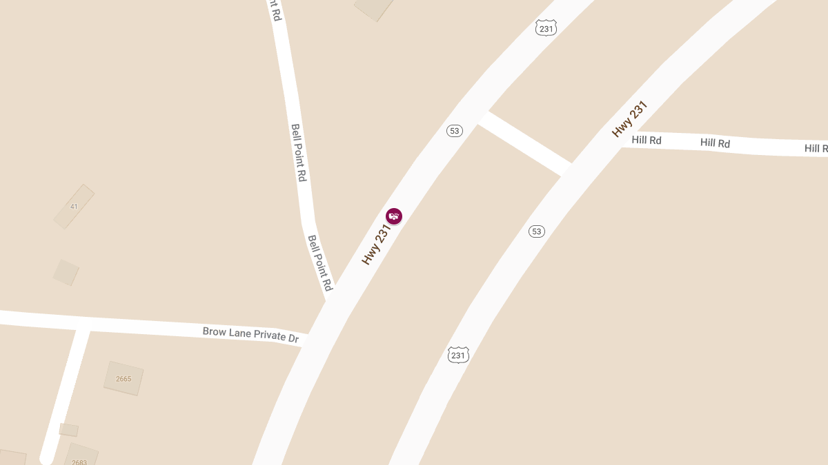 Major Crash on US-231 SB at MP 301.34 Near Hill Rd