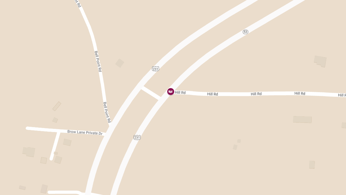 Major Crash on US231 SB at Hill Rd