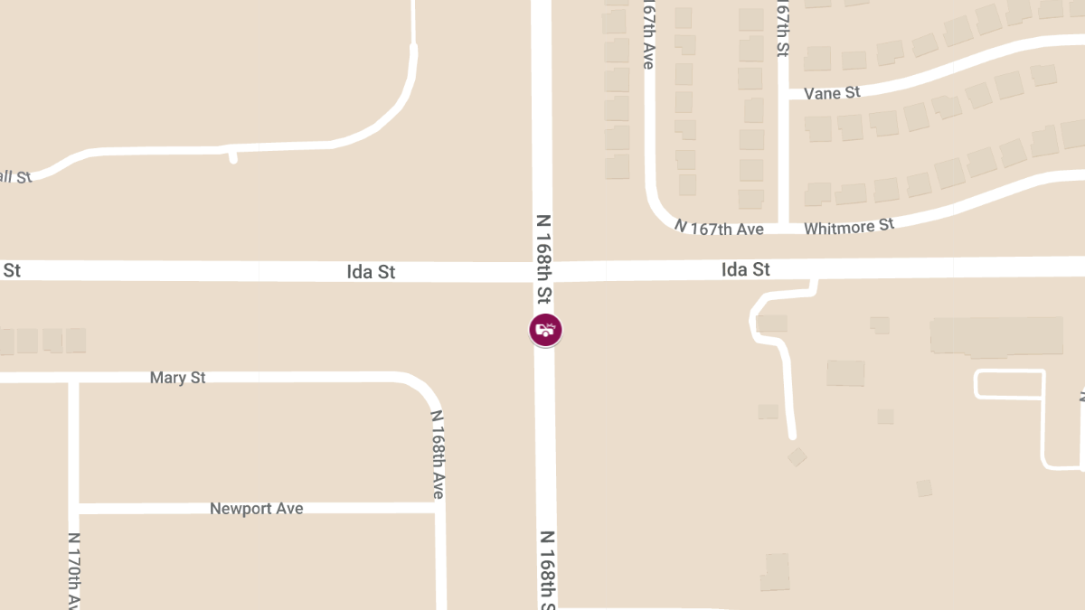 Man Injured in Vehicle Crash at 168th & Ida St