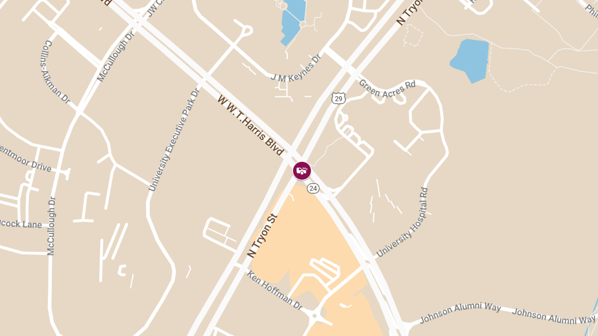 Motor Vehicle Accident With Injuries at E W T Harris Blvd & N Tryon St