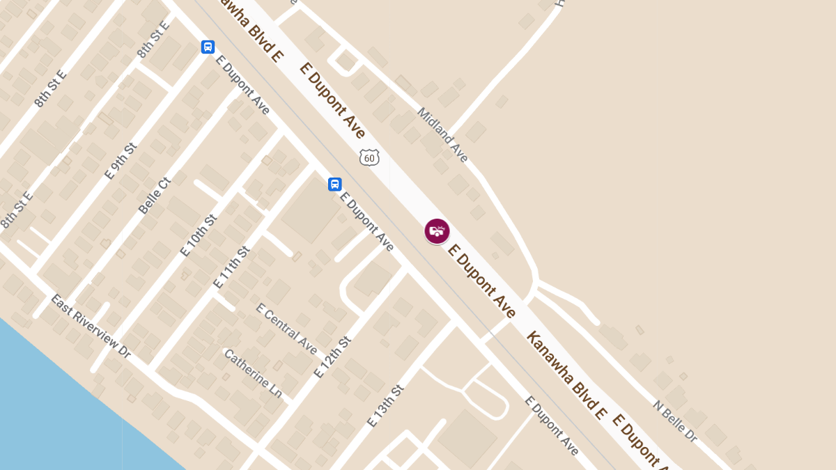Motor Vehicle Accident with Injuries at E Dupont Ave & Chelyan Bridge