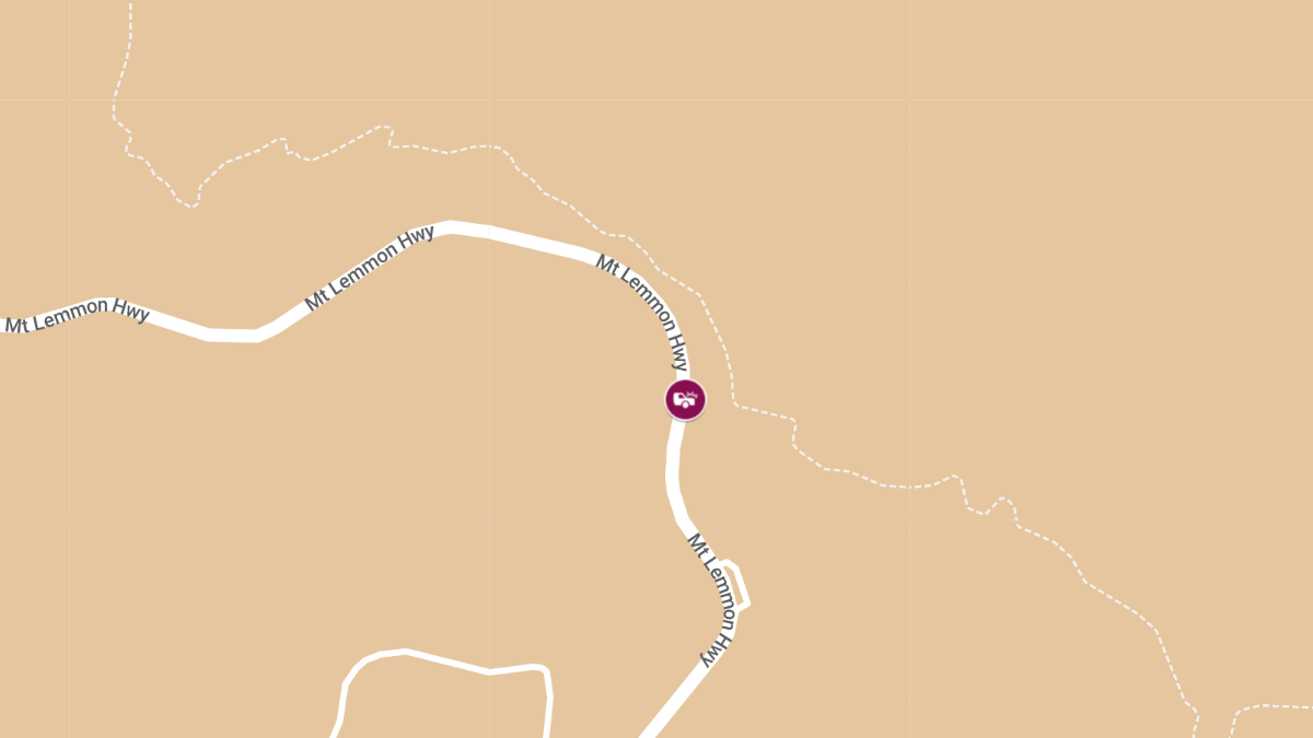 Motor Vehicle Collision with Injuries on Mt Lemmon Hwy Near San Pedro Vista at MP 18